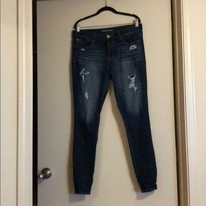 Dark wash ripped Express jeans